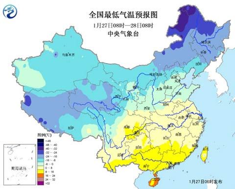全国最低气温预报图
